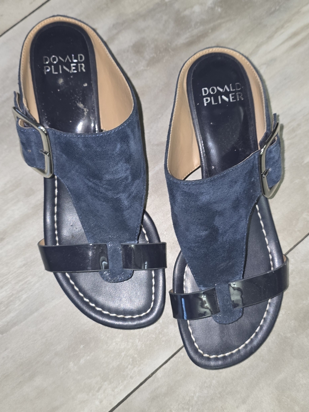 Donald Pliner Tobie Wedge Sandal Blue Size 8